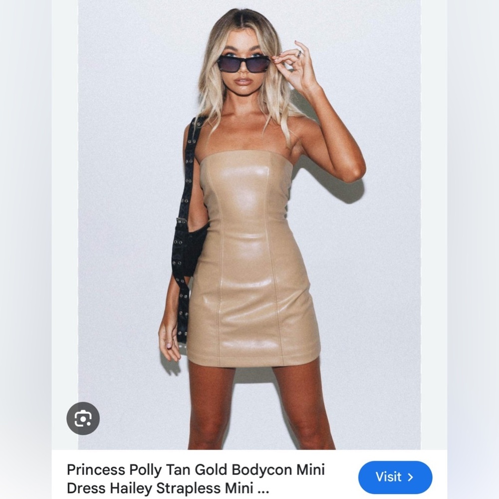 Princess Polly Strapless Tan Dress